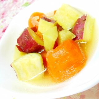 ツナ缶汁de❤薩摩芋と人参のスープ❤